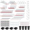 240Pcs Pegboard Hooks Assortment Garage Pegboard Accessories Organizer Kit 1/8 and 1/4 inch Peg Board Hooks for Organizing Various Tools
