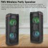 Portable Wireless Party Speaker RGB Colorful Lights DJ PA System with TWS Function FM Radio USB MMC Card Reading Aux In Recording Function Mic Priorit