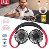 Neck Hanging Fan Hand Free Portable Aromatherapy USB Fans 360°Rotatable Rechargeable Dual Cooling Fans w/Color Changing Led