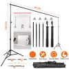6.5 x 10ft Photo Video Studio Backdrop Background Stand Adjustable Heavy Duty Photography Backdrop Support Stand Set with Carrying Bag Clamps