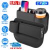 2 Pack Car Seat Gap Filler Organizer Car Leather Cup Holder Gap Bag Universal Car Seat Storage Black for Placing Keys Cards Phones Drinks Lipstick