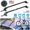 2PCS Universal 110cm/43-inch Car Roof Rack Cross Bar w/ Anti-Theft Lock Adjustable Window Frame for bike kayak cargo luggage