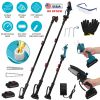 4 in 1 Cordless Pruning Shear and Electric Chainsaw With Max 5.5FT Extension Poles 4”/6” Pole Saw SK5 Blade Brushless Pruning Shear With 2Pcs 2.0Ah Ba
