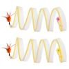 2Pcs Foldable Cat Tunnel with Bell Feather Mouse Toys Collapsible Indoor Cat Spring Tube with Interactive Toy for Kittens Cats