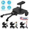 2 In 1 Universal Stroller Board Sit & Stand Buggy Wheeled Board Toddler Stroller Attachment with Detachable Seat for 3-7 Years Old