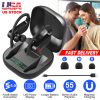 True Wireless Earbuds TWS Stereo Earphones In-Ear Wireless V5.0 Headsets with LED Display Magnetic Charging Case Built-in Mic with Deep Bass IPX5 Wate