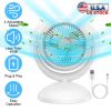Air Circulator Desk Fan Portable Desktop Rechargeable Oscillating Fan with 4 Speeds 360 Degree Tilt Head Automatic Rotation Quiet 40dB Table Fan for H