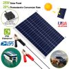 Outdoor Solar Panel 12V 25W Car Battery Charger IP68 Waterproof w/ 3.0A Dual USB Charging Clip Line For RV Car Boat