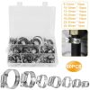 60Pcs Hose Clamp Set Stainless Steel Adjustable Worm Gear Assortment Pipe Tube Hose Clip Kit For Plumbing Automotive Mechanical