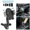 360° Rotation Car Phone Mount 3.1A Dual USB Cigarette Lighter Phone Holder Universal