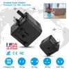 Universal Travel Power Adapter All in One AC Power Plug Adapter International Wall Charger with 4 Charging Ports for Phones Tablets Cameras US UK EU A