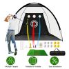 10x7FT Golf Practice Net Golf Training Aids Driving Hitting Nets with Tri-Turf Golf Mat Target Cloth 10 Golf Balls 7 Golf Tees 2 Rubber Golf Tee Holde