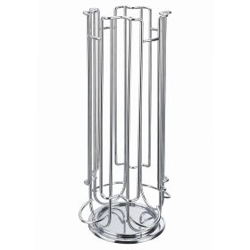 24 Cups Coffee Pod Holder Coffee Capsule Storage Rack 360° Rotatable Chrome Plating Carousel Coffee Pods Dispenser for Nespresso LAVAZZA GAGGIA Capsul