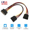 15 Pin Y Splitter Cable Adapter Male To Female Converter Cord for Hard Drive