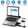360º Rotating Laptop Riser Stand Foldable Desk Laptop Riser Tablet PC Holder with Phone Stand 8 Level Adjustable Height Inbuilt Handle for Home Office