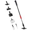 6 In 1 Aquarium Cleaning Tools Fish Tank Cleaner Set with 24.4-37in Handle Gravel Rake Fish Net Algae Scraper Algae Brush Right Angle Sponge Flat Spon