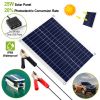 Outdoor Solar Panel 12V 25W Car Battery Charger IP68 Waterproof w/ 3.0A Dual USB Charging Clip Line For RV Car Boat