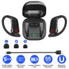 True Wireless Earbuds TWS Stereo Earphones In-Ear Wireless V5.0 Headsets with LED Display Magnetic Charging Case Built-in Mic with Deep Bass IPX5 Wate