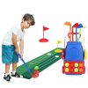 Toddler Golf Clubs Set Kids Golf Kits Toddler Golf Ball Game Play Set Golf Game with 4 Golf Sticks 8 Golf Balls 2 Golf Holes 1 Golf Mat for 3-6 Year O