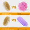 Bath Brush 15" Shower Body Back Scrubber with Long Handle Detachable Brush for Cellulite Exfoliating Detox