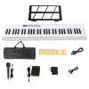 61Keys Foldable Electronic Piano Keyboard With Micro Audio Sustain Pedal Music Stand Storage Bag Portable Wireless MiDi Connection Keyboard For Beginn
