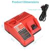 M12 M18 Rapid Fast Charger Fit for Milwaukee 10.8-18V Battery 48-59-1812 48-59-1808