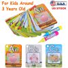 Alphabet Water Coloring Cards with 2 Magic Water Pens Early Reusable Drawing Cards for Kids Alphabet Painting Flashcards for Early Education