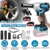 3-In-1 Cordless Electric Impact Wrench Drill Screwdriver with Brushless Motor Max 3450RPM Variable Speed 2Pcs 6.0Ah Batteries 3 Sockets 3 Screwdriver