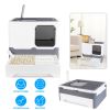Foldable Cat Litter Box with Lid Enclosed Kitty Litter Box Anti Splashing Cat Toilet Tray with Litter Scoop