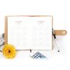 PU Leather Cover Notebook Memopad with Calendar World Map and Silk Ribbon
