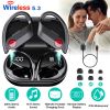 Wireless V5.3 TWS Earbuds In-Ear Stereo Headset Hook Earphone Earpiece with Sensitive Mic Magnetic Charging Case for Driving Working Traveling Sport