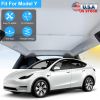 UV Protection Sunshade Roof Fit For Tesla Model Y Sunroof Window Installation Heat Blocking Anti-Sag Sunroof Shade Foldable Portable UV Reflector Fit