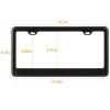License Plate Frame Rustproof Waterproof Carbon Fiber Black License Plate Frame 2 Holes w/ Bolts Washer Caps for USA/Canada Standard