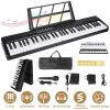 61Keys Foldable Electronic Piano Keyboard With Micro Audio Sustain Pedal Music Stand Storage Bag Portable Wireless MiDi Connection Keyboard For Beginn