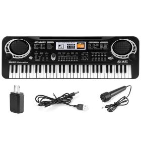 61 Keys Digital Music Electronic Keyboard Electric Piano Musical Instrument Kids Learning Keyboard w/ Microphone For Beginners Kids Girls Boys Adults