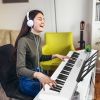 61Keys Foldable Electronic Piano Keyboard With Micro Audio Sustain Pedal Music Stand Storage Bag Portable Wireless MiDi Connection Keyboard For Beginn