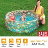 59x21in Inflatable Swimming Pool Blow Up Family Pool For 3 Kids Foldable Swim Ball Pool Center w/ 3 Velvets Water Drain Plug For Indoor Backyard Beach