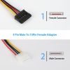 2 Packs 4 Pin Male To 15Pin Female Data Cable Adapter Converter Hard Drive Cable