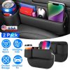 2 Pack Car Seat Gap Filler Organizer Car Leather Cup Holder Gap Bag Universal Car Seat Storage Black for Placing Keys Cards Phones Drinks Lipstick