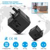 Universal Travel Power Adapter All in One AC Power Plug Adapter International Wall Charger with 4 Charging Ports for Phones Tablets Cameras US UK EU A