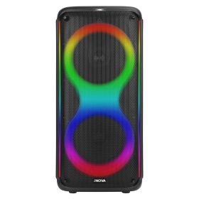 Portable Wireless Party Speaker with 7 Colorful Lights Remote Control Party Speaker with TWS Function FM Radio USB MMC Card Reading Aux In Recording F