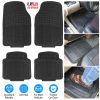 4Pcs Automotive Floor Mats Front and Rear PVC Rubber Floor Mats Heavy Duty Drive Vehicle Car Mats with Trimmable Design Fit Most Cars SUVs Trucks