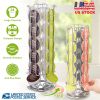 24 Cups Coffee Pod Holder Coffee Capsule Storage Rack 360° Rotatable Chrome Plating Carousel Coffee Pods Dispenser for Nespresso LAVAZZA GAGGIA Capsul