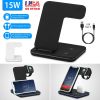 Wireless Charger 3 in 1 Charger Stand 15W Fast Charging Station Dock for iWatch Series 5/4/3/2/1 AirPods iPhone 11/11 Pro/Xs/X Max/XR/X/8/8Plus Samsun