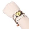 Fashionable Rivet Leather Belt Retro Watch Hand Chain-white