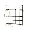 5 Tiers Plus 3 Tiers Shoe Rack Metal Shoe Storage Shelf Free Standing Shoe Stand 16+ Pairs Shoe Tower Unit Tall Shoe Organizer with 2 Row Hooks for En