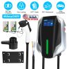 Level 2 Electric Vehicle Charger EV Wall Charger Car Charging Station with 2 Swipecards Digital Display Gun Locking for Home Garage