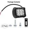 4 PCS 4” 18W Dual Row LED Waterproof Spot Light Pod Cube Light