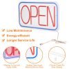 LED Open Sign 16.5x9.1in Business Neon Open Sign Advertisement Board with 11 Levels Adjustable Brightness
