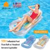 59in Inflatable Pool Float Raft w/ Headrest Armrest Cupholder Swimming Pool Lounge Air Mat Chair
